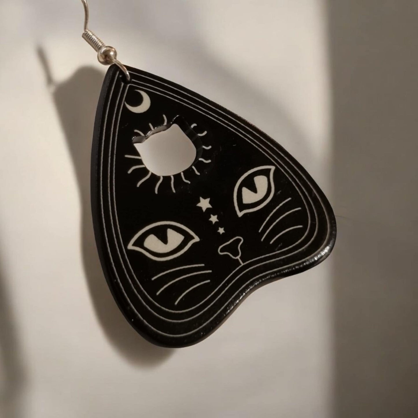 Black Cat - Ouija - Sterling Silver+ Crystal & Organza bag