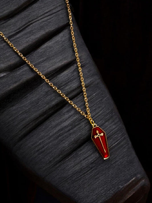 Red coffin necklace